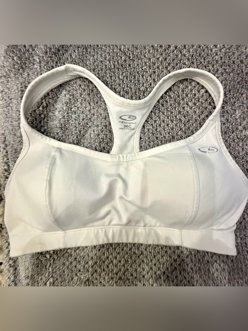 Champion White Pullover Sports Bra Molded Cups 36C